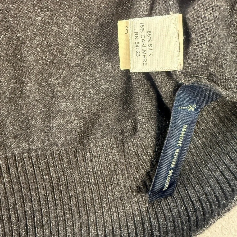 Banana Republic Sweater Silk Cashmere Crew Neck Regular Large Gray Pullover